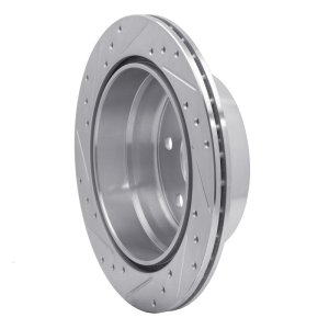 Chevrolet ASTRO Brake Rotor (1) - Rear Right - R1 Concepts - Drilled & Slotted - Silver - `99-`07